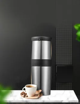 Удобная встроенная кофемашина ручной работы, изоляция из нержавеющей стали для кофейной чашки для путешествий и дома